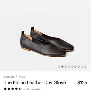 Everlane Italian Leather Day Glove Flat Black 7